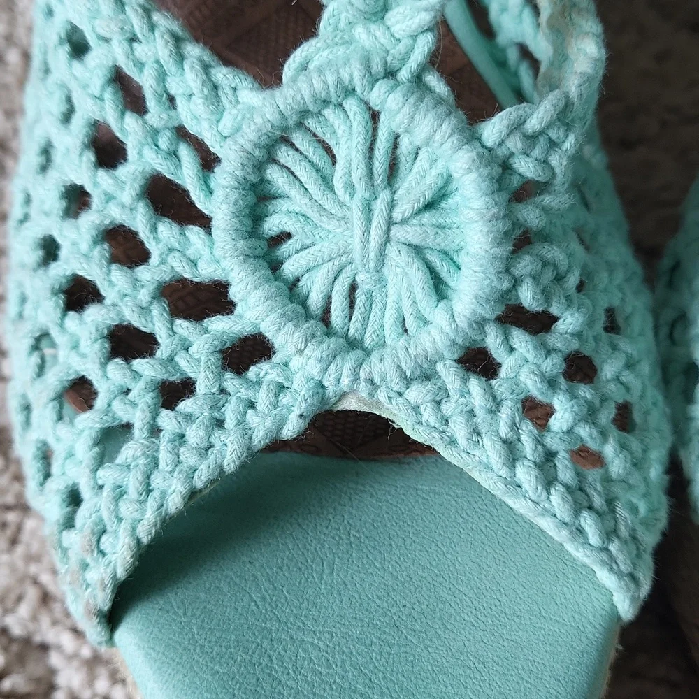 Mint Green Crochet Wedges